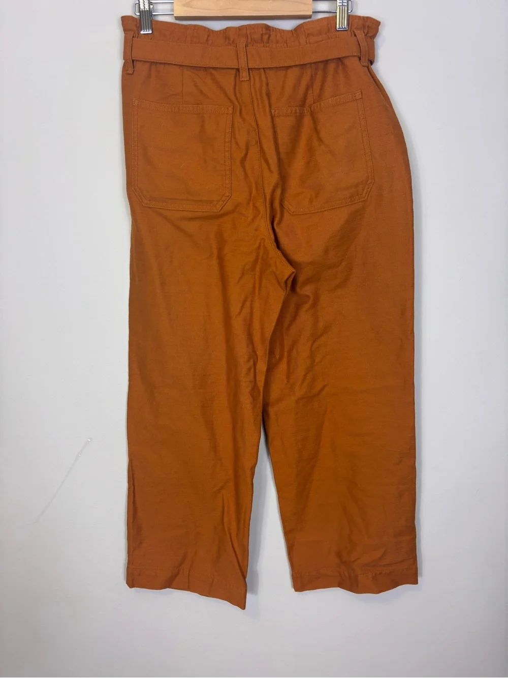 J. Crew Rust Orange Straight-Leg Belted Pants Women’s 6
